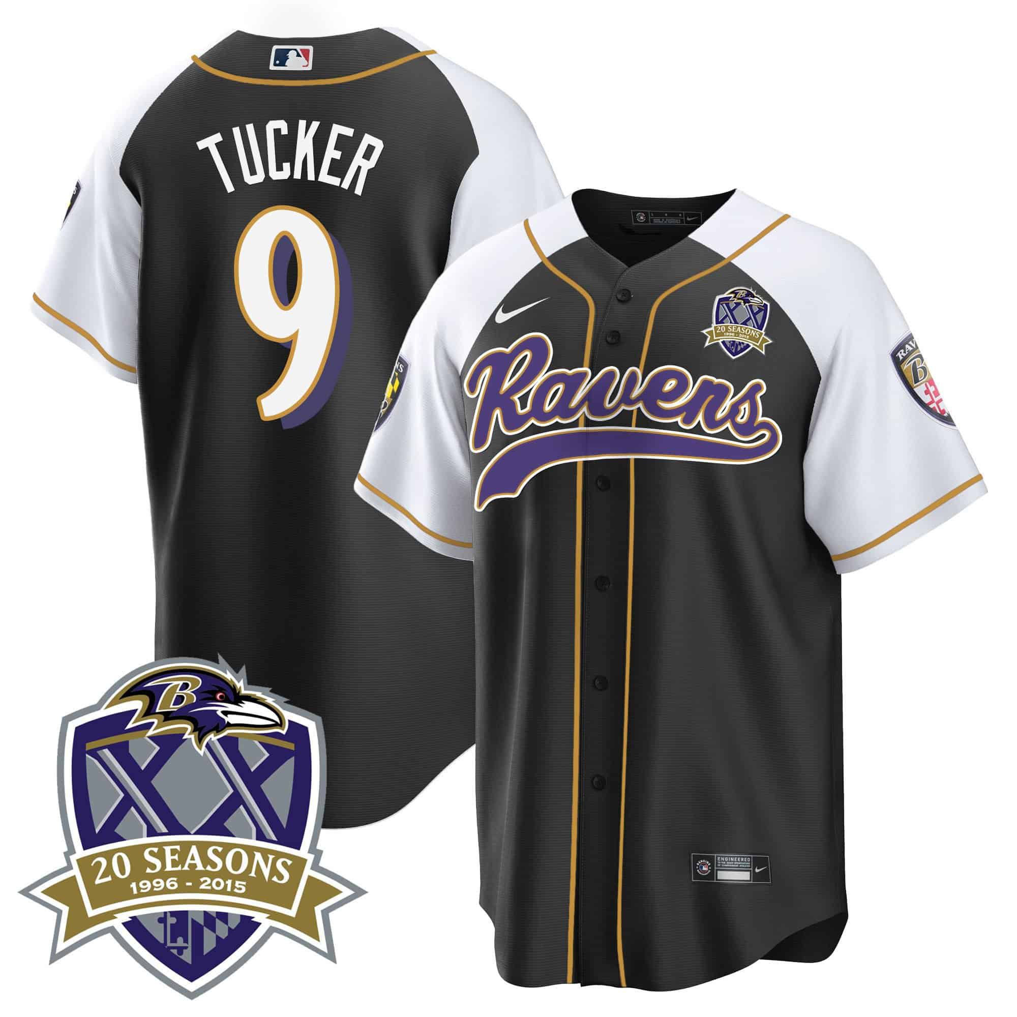 Men Baltimore Ravens #9 Tucker Black 2024 Nike 20th Season Patch Baseball NFL Jersey->indianapolis colts->NFL Jersey